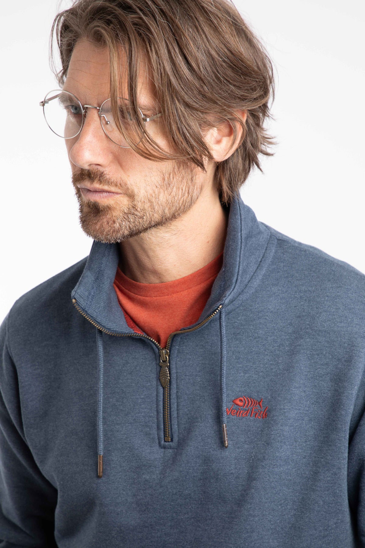 Weird Fish navy fleece top