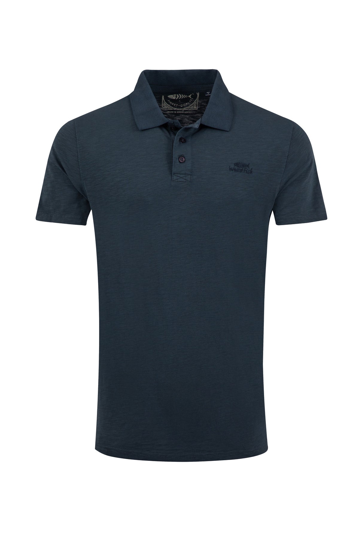 Weird Fish navy pique polo