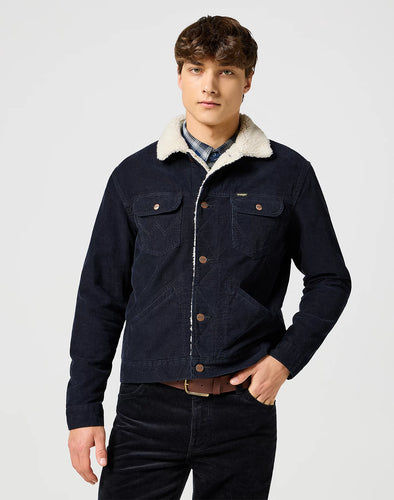 Wrangler black corduroy fur lined jacket