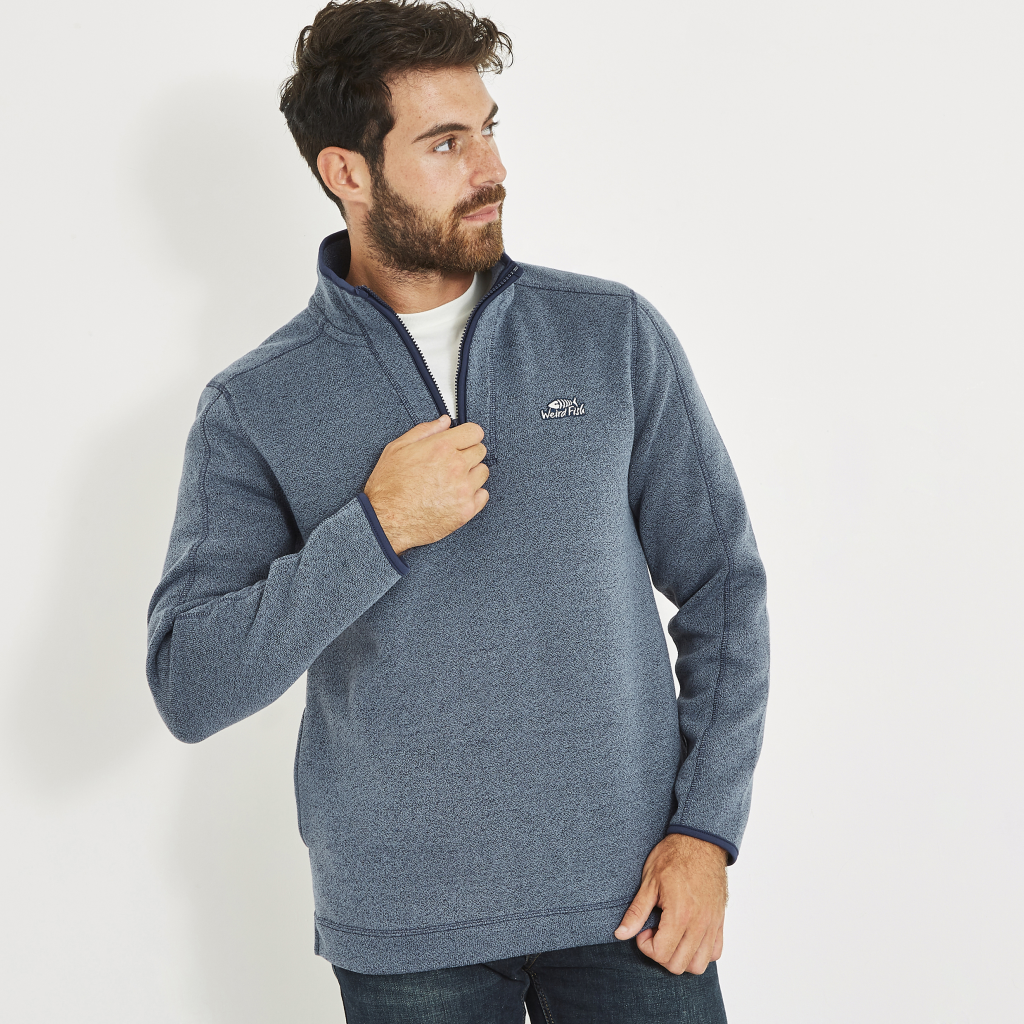 Weird Fish Wfish Stowe 1 4 Zip Sweatshirt R Leaders Menswear