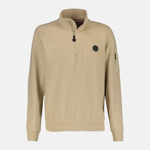 Load image into Gallery viewer, Lerros  beige 1 /4 zip long sleeve polo sweatshirt
