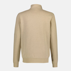 Lerros beige 1/4 zip long sleeve polo sweatshirt