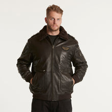 Load image into Gallery viewer, North 56.4 Brown leather bomber jacket
