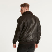 Load image into Gallery viewer, North 56.4 brown leather bomber jacket
