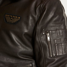 Load image into Gallery viewer, North 56.4 brown leather bomber jacket
