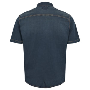 North 56.4 dark blue short sleeve denim shirt
