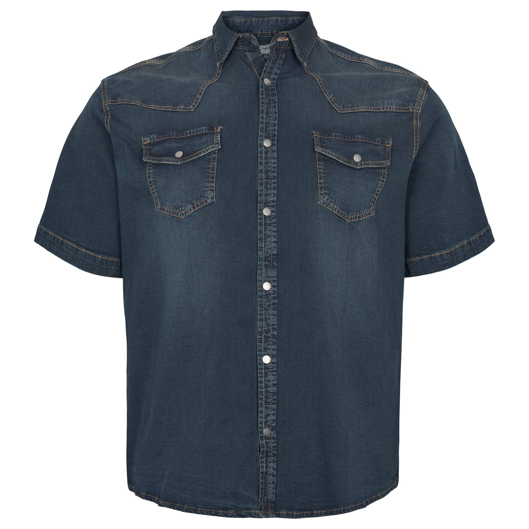 North 56.4 short sleeve dark blue denim shirt