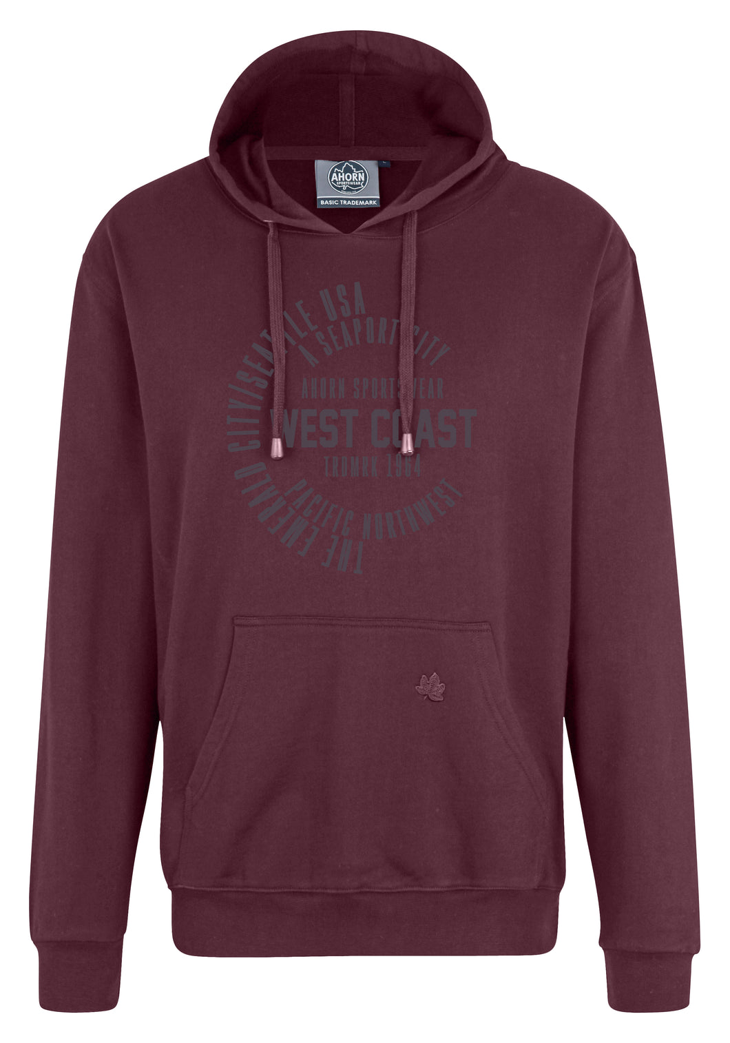 Ahorn Wine West Coast Cotton Hoodie Big and Tall