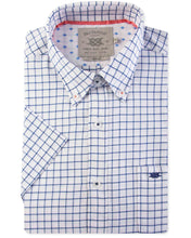 Load image into Gallery viewer, Bar Harbour White and Navy Short Sleeve Check Shirt Big and Tall
