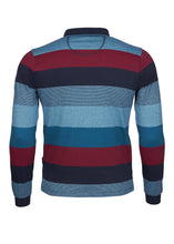 Load image into Gallery viewer, Hajo striped long sleeve polo sweatshirt
