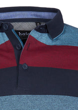 Load image into Gallery viewer, Hajo striped long sleeve polo sweatshirt
