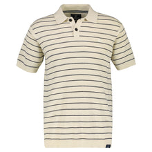 Load image into Gallery viewer, Lerros beige striped pique polo
