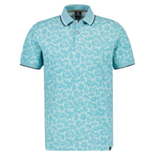 Load image into Gallery viewer, Lerros turquoise leaf design pique polo

