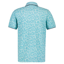 Load image into Gallery viewer, Lerros turquoise leaf design pique polo
