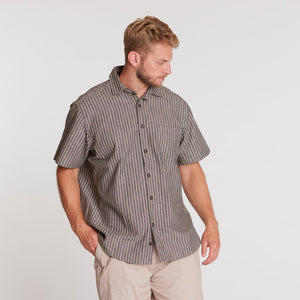 North 56.4 brown striped short sleeve shirt