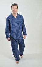 Load image into Gallery viewer, Rael Brook Men&#39;s Plus Size Navy Check Pattern Pyjamas Big and Tall
