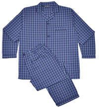 Load image into Gallery viewer, Rael Brook Men&#39;s Plus Size Navy and White Check Pyjamas Big and Tall
