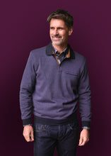 Load image into Gallery viewer, Meantime purple long sleeve polo sweatshirt
