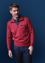 Load image into Gallery viewer, Meantime red 1/4 zip long sleeve polo sweatshirt
