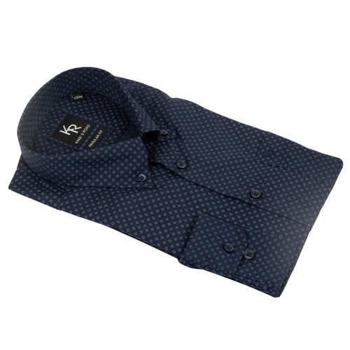 Kings Road button down collar navy shirt