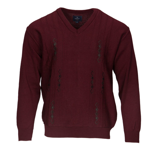 Deer Park wine v neck jumper