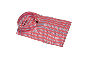 Carlos Cordoba red striped shirt