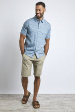 Load image into Gallery viewer, Weird Fish Benito Tencel Turquoise Short Sleeve Shirt at Leader&#39;s Menswear in Cork
