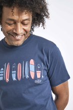Load image into Gallery viewer, Weird Fish Boardmaster Navy T-Shirt
