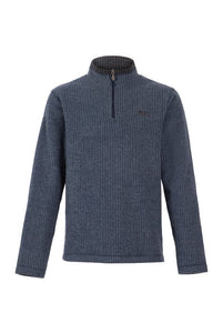 Weird Newark Eco 1/4 Zip Grid Fleece Navy