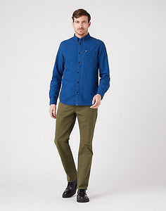 Wrangler Button Down Dark Blue Casual Shirt