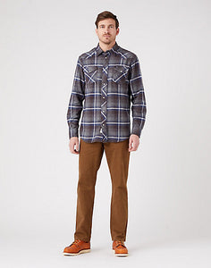 Wrangler grey and brown check shirt