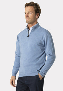 Brook Taverner light blue 1/4 zip sweater