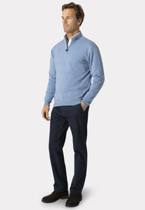 Brook Taverner light blue 1/4 zip sweater