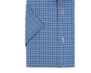 Bar Harbour Blue Short Sleeve Checkered Shirt Big and Tall