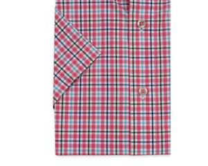 Bar Harbour Pink Short Sleeve Checkered Shirt Big and Tall