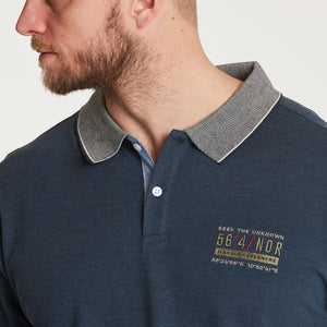 North 56.4 navy pique polo with embroidery