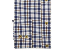 Load image into Gallery viewer, Double Two Lifestyle navy and brown cotton check shirt
