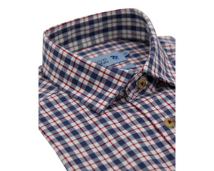 Double Two Lifestyle nvy and red cotton check shirt