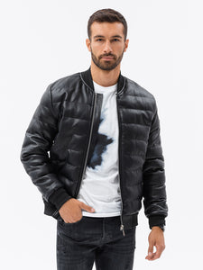 Ombre black bomber jacket