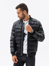 Load image into Gallery viewer, Ombre black bomber jacket
