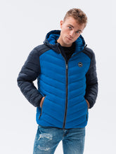 Load image into Gallery viewer, Ombre blue blouson hooded  jacket
