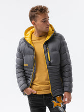 Load image into Gallery viewer, Ombre Grey Hooded jacket
