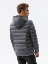 Load image into Gallery viewer, Ombre grey hooded jacket
