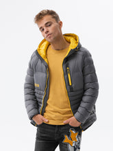 Load image into Gallery viewer, Ombre grey hooded jacket
