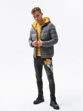 Load image into Gallery viewer, Ombre grey hooded jacket
