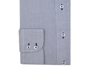 Double Two pure cotton blue micro check shirt