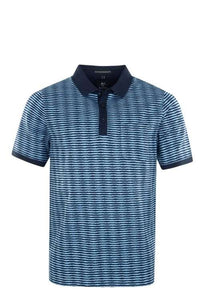 Hajo navy striped pique polo