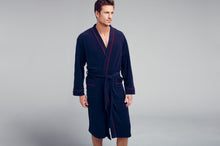 Load image into Gallery viewer, Jockey Men&#39;s Plus Size Navy Bath Robe Big and Tall
