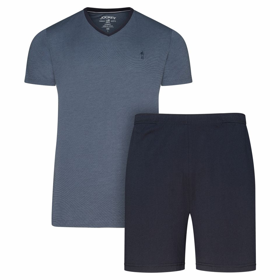 Jockey Men's Short Sleeve T-shirt and Shorts Pyjamas Set R