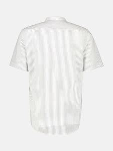 Lerros white striped short sleeve grandfather shirt